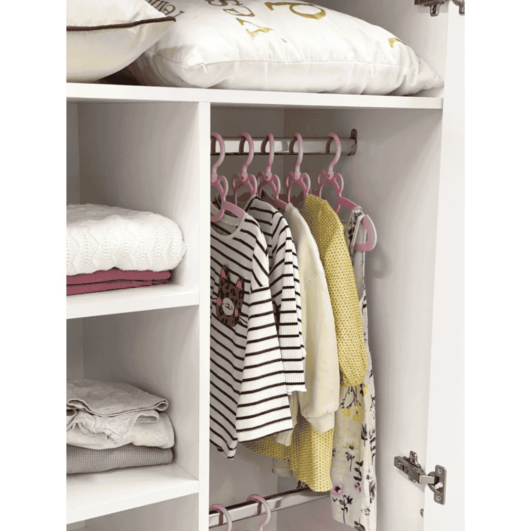 Dětska šatní skřín Zukko 960 Gekko Kids, Bílá / Přírodní Buk